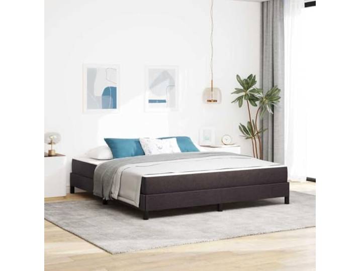 Atmungsaktiver Stoff Holzwerkstoff Elegantes Boxspringbett Schlafzimmer Boxspringbett mit Matratze Dunkelbraun 180x200 cm Stoff Doppelbett mit Bettkasten Taschenfederkern Lattenrost Luxus