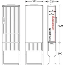uesa Flachschrank A060-M-1000