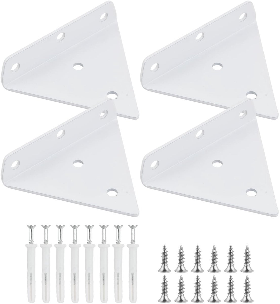 Solidchoice - 4 stuks onzichtbare wandplankhouders voor muurmontage
