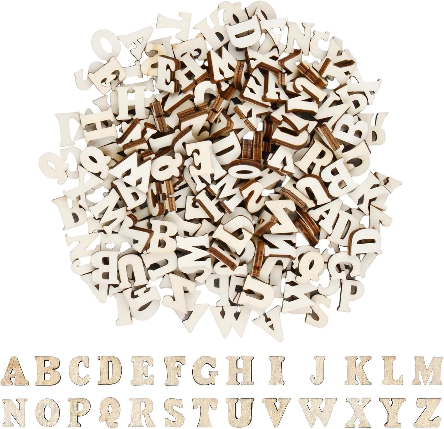416 Stukken Onbehandelde Houten Letters voor Creatieve Projecten en Bruiloften, A-Z