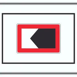 HB-Druck Begrenzte Fahrwasserbreite Durchfahrtsbreite begrenzt Symbol Schild A3 Rückseite selbstklebend