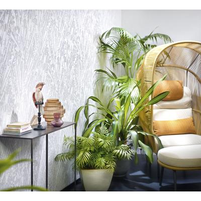 Vliestapete MARBURG "Palm", weiß, B:0,7m L:10,05m, Vlies, Tapeten, Kunst moderne Tapete für Wohnzimmer Schlafzimmer Küche