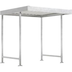 WSM Fahrradunterstand Leipzig L10, silber, aus Metall, offen, (B/T) 225 x 220cm