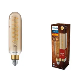 PHILIPS E27 Giant Vintage LED Glühbirne in Röhrenform 7W wie 40W dimmbar Amber-Edition