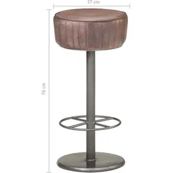 vidaXL Barhocker Braun Echtleder