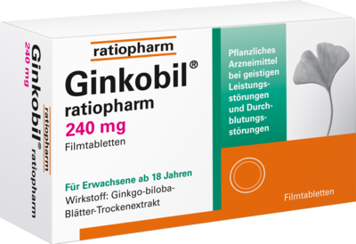 ratiopharm GmbH GINKOBIL-ratiopharm 240 mg Filmtabletten 30 St 08863752
