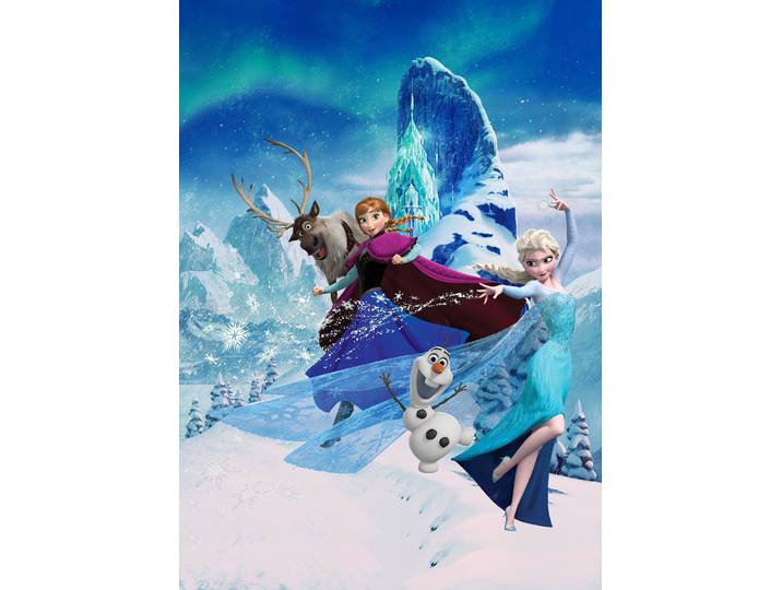 Fototapete KOMAR Digitaldruck Vlies - Frozen Elsas Magic - Größe 200 x 280 cm , blau, B:2m L:2,8m, Vlies, Tapeten, Fototapete, Kinderzimmer