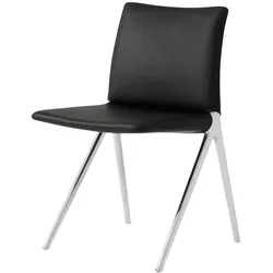 &Tradition Kape IF7 Stuhl, polished aluminium / noble leder schwarz