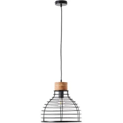Brilliant, Pendelleuchte, Avia Pendelleuchte 35cm schwarz/holz (E27)