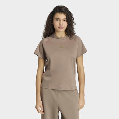T-Shirt ADIDAS SPORTSWEAR "W SL REG T", Damen, Gr. M, braun (khaki six), Obermaterial: 100% Baumwolle, Shirts T-Shirt