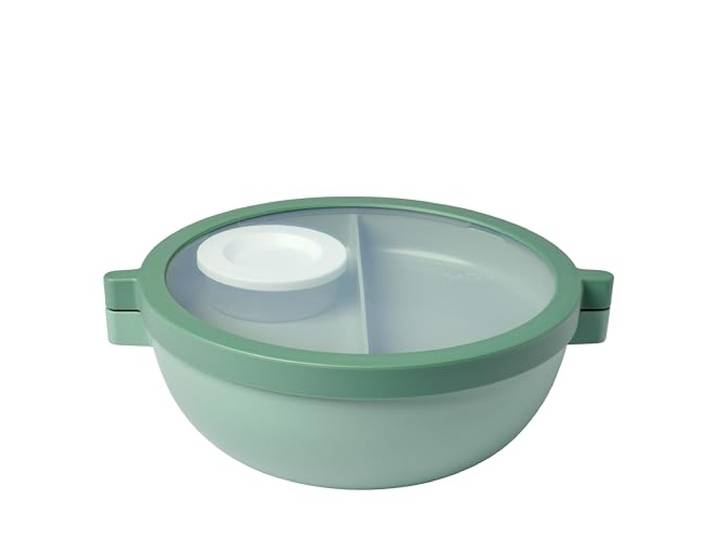 Mepal\, Boîte à bento Basique Vita\, Boîte à repas avec compartiments\, Plateau à vinaigrette et plateau\, Bento lunch box\, Boîte à salade\, 1500 ml\, Nordic sage