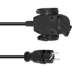 PSSO Strom Verlängerungskabel [1x Schutzkontakt-Stecker - 3x Schutzkontakt-Steckdose] 10 m Schwarz 30247013