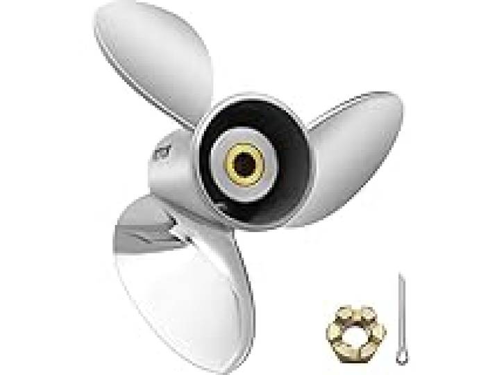 VEVOR Hélice Hors-Bord, Hélice de Remplacement pour Bateau OEM 3860709, 3 Pales, Diam. 36,8 x Pas 53,3 cm, en Alu, Compatible avec Volvo Penta SX Drive Tous Les Modèles, avec Cannelures 19 Dents