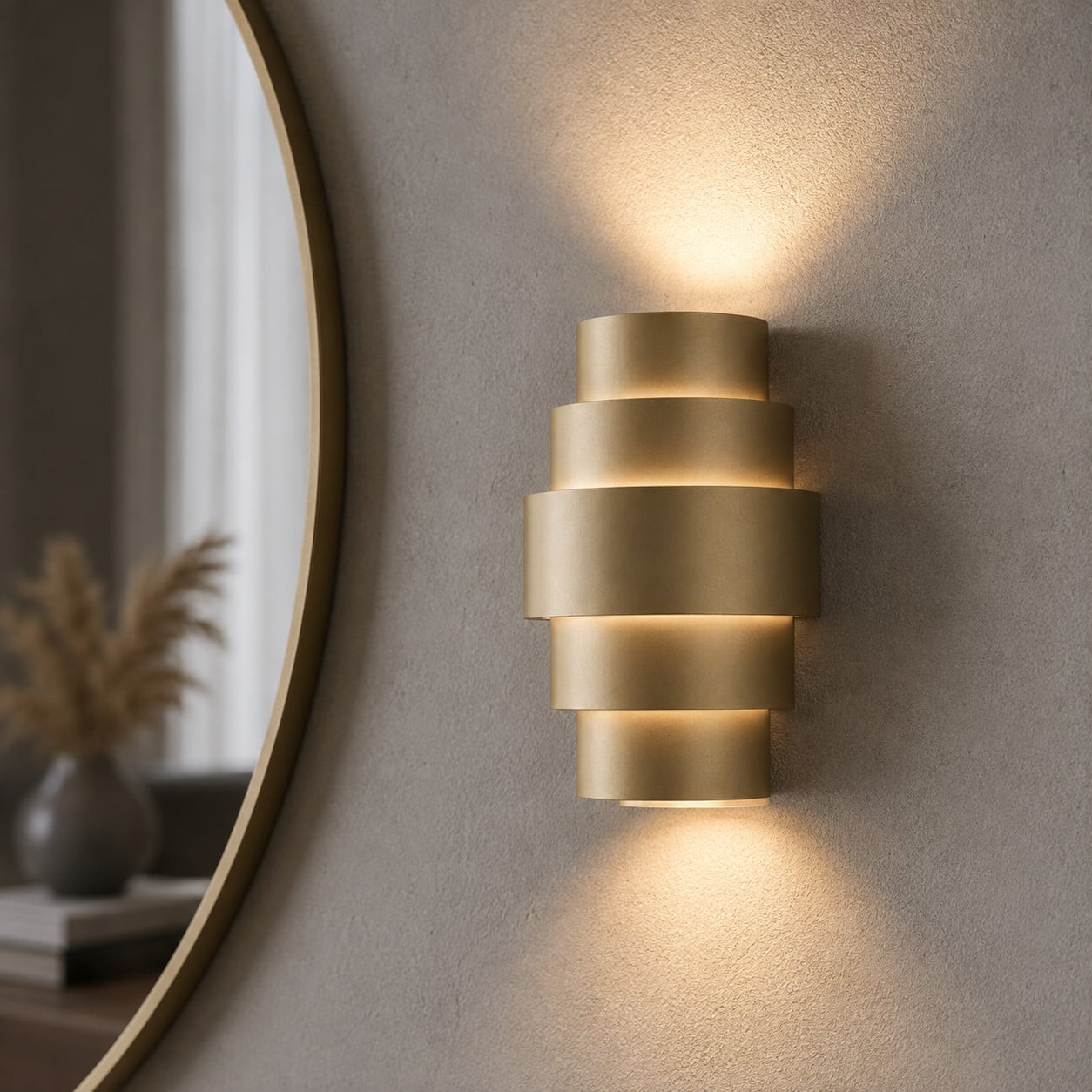 Artdelight Wandlamp Rolls Champagne - Hoogte: 22 cm