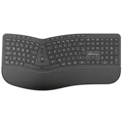 MediaRange ergonomische Multimedia Funk-Tastatur,QWERTZ, sw (DE, Kabellos), Tastatur, Schwarz