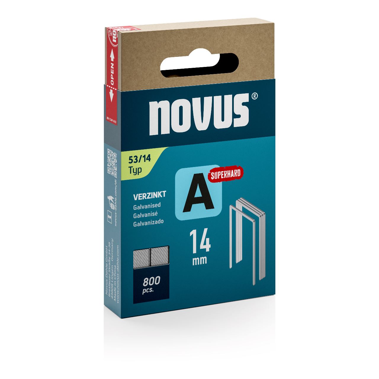 novus Tackerklammern Feindraht superhart 53/14, 800 St.