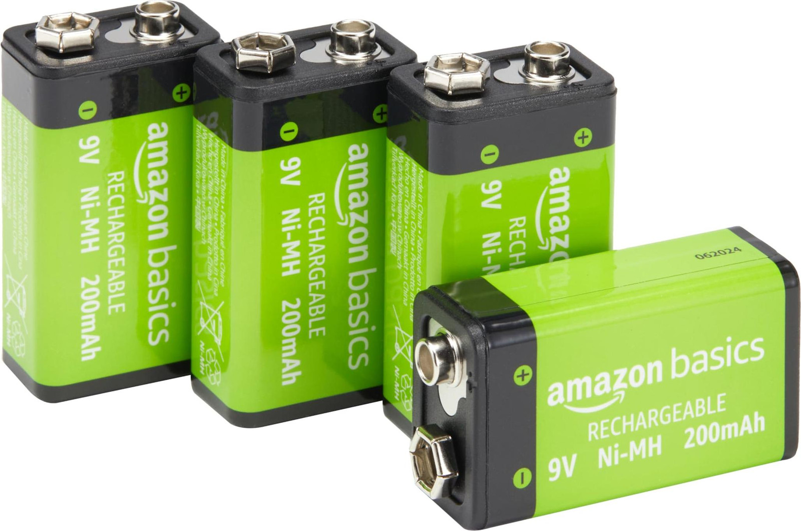 Amazon Basics 9V NiMH-accu's, oplaadbaar, 200 mAh