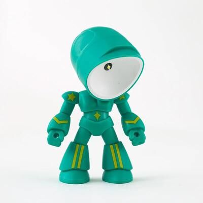 Inspire Select Mini Cartoon Folding LED Desk Lamp Adjustable Dimmable Battery Powered Night Light teal
