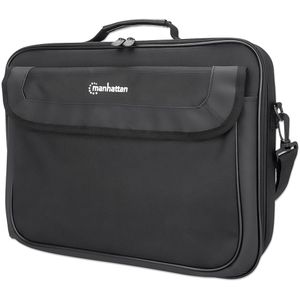 Manhattan Laptoptasche Cambridge Clamshell, schwarz, wasserabweisend, Polyester, bis 15,6 Zoll