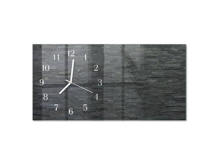 Tulup Wanduhr aus Glas 60x30 cm - Schieferstein, Schwarz, Rechteckig, 60x30x0.4 cm, Dekoration, Uhren, Wanduhren