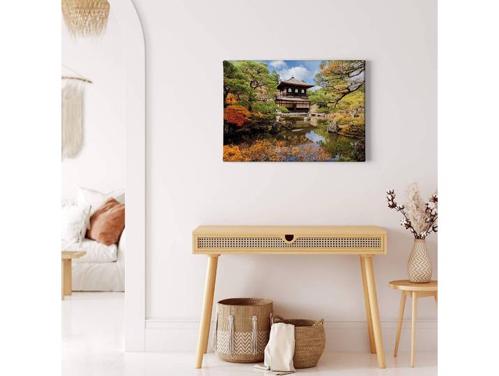 Impression sur toile Japanese Temple Polyester PVC / Épicéa Vert 70 x 50cm