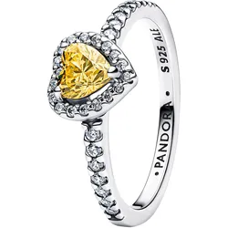 Pandora 198421C06 Silberring für Damen Funkelndes Erhabenes Herz Gelb, 50/15,9