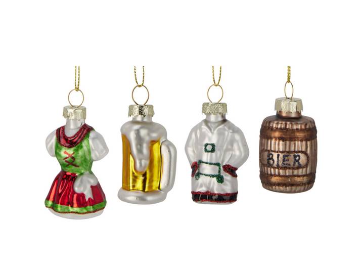 4er-Set Festliche Oktoberfest Deko, 5cm Deko-Anhänger