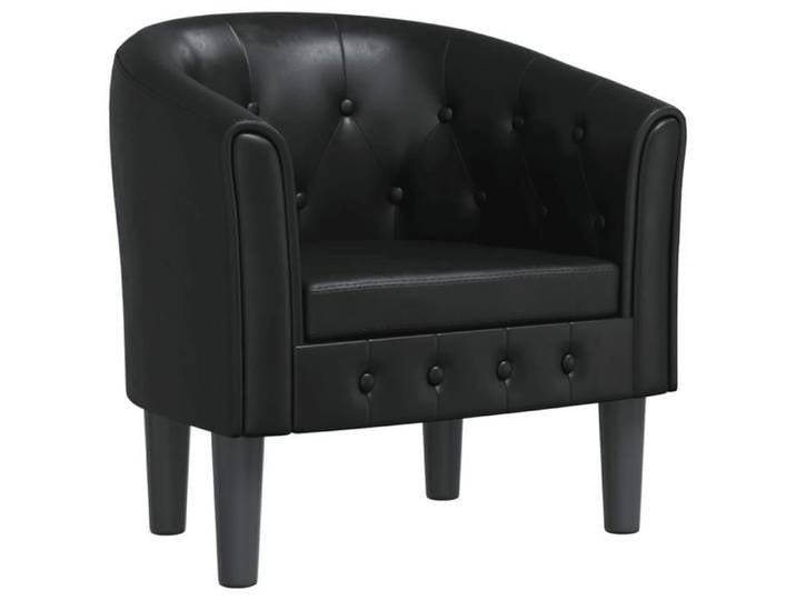 “Winter Sale TOP Fauteuil Chaise de relaxation Noir - Chaise cabriolet noir similicuir PRO75641