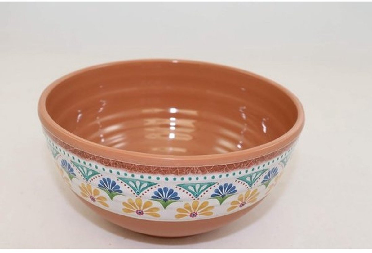 Melamine schaal Arabesque met terracotta look voor interieur en buitendecoratie - Diameter: 15,5 cm