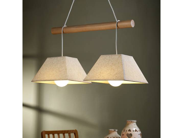 Suspension Baldo - Type B 70 x 90 x 24cm Beige/Noir Coton E27