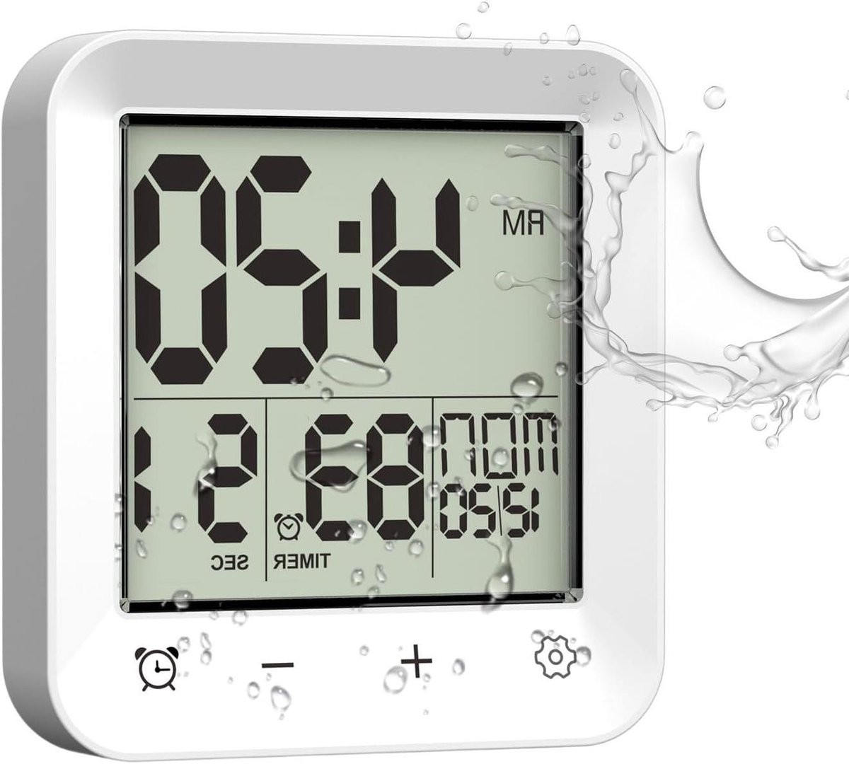 Douche Timer Badkamer Klok Wit - 10.3 x 11.3 cm