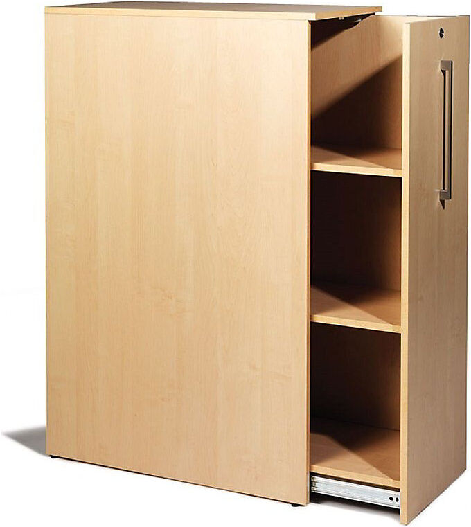 kaiserkraft Hoch-Auszugschrank Seattle, HxBxT 1250 x 400 x 800 mm, rechts, Birke