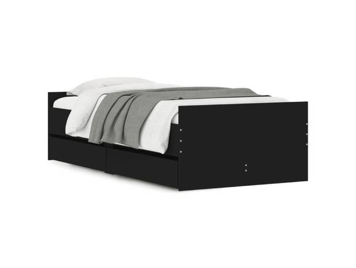 BEST SELLER Cadre de lit avec tiroirs - Adulte&enfant - noir 90x190 cm - Lit et structure de lit - 7942580