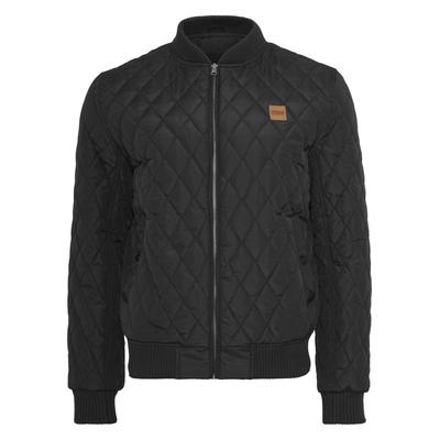 Langmantel URBAN CLASSICS "Urban Classics Herren Diamond Quilt Jacket", Herren, Gr. M, schwarz, 100% Polyester, Mäntel