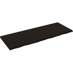vidaXL Wandregal Dunkelbraun 160x60x(2-4)cm Massivholz Eiche Behandelt