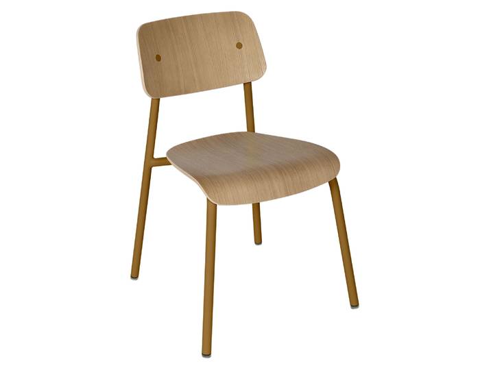 Stuhl, Eichenholz, Aluminiumgestell, 51,7×53,5×80,5 cm, Klassisch-Modern, Fermob