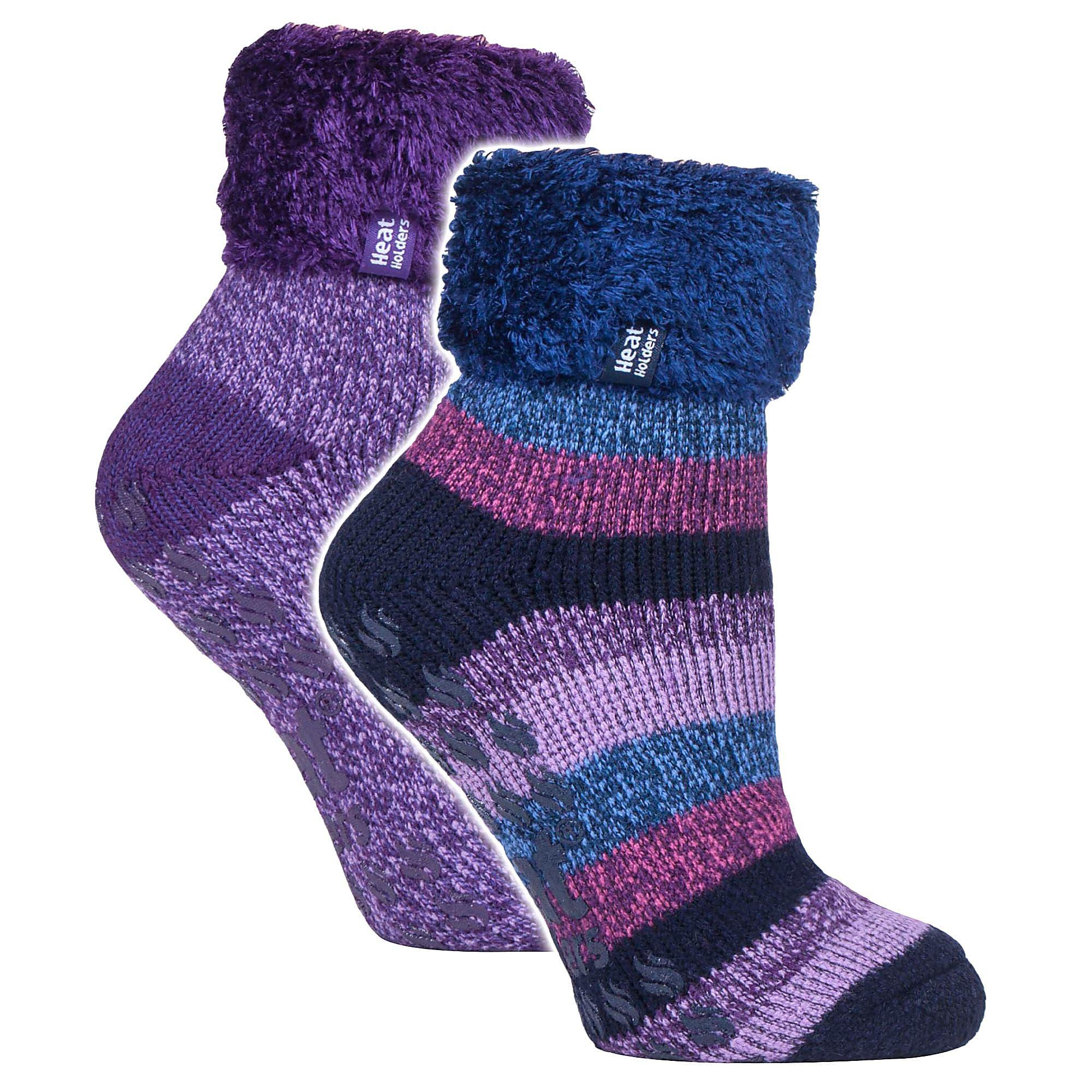 2er-Pack Damenweiche Lounge-Socken mit Noppen