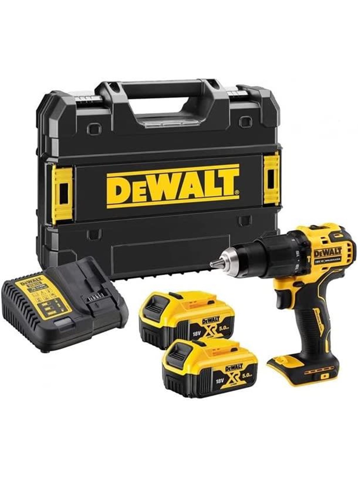 Dewalt DCD709P2T-QW 18V XR Compact Brushless Hammer Drill Driver (2 X 5 Ah)