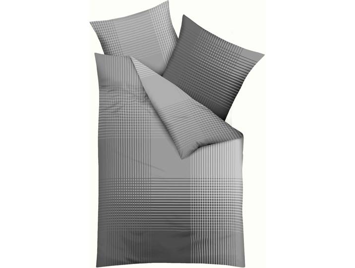 Bettwäsche KAEPPEL MASTER 100% Baumwolle , grau (zinn), B/L: 135cm x 200cm, 1 Stk., 1 Stk., Mako-Satin, B/L: 80cm x 80cm, 2 Stk., Mako-Satin, Obermaterial: 100% Baumwolle, Bettwäsche, Bettwäsche, mit Karomuster, Markenreissverschluss