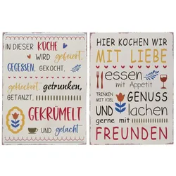 Boltze Schild Kochen mit Liebe 2er, 40 x 30 cm