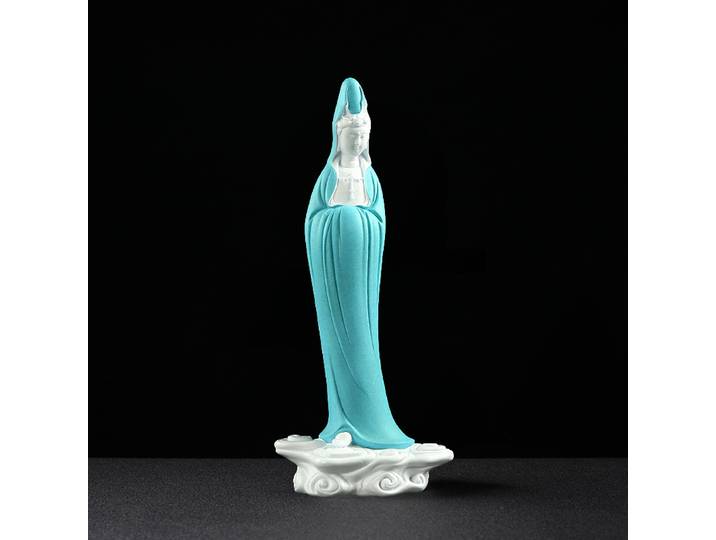 Guanyin-Décoration d'intérieur en céramique, ornements en porcelaine blanche, décoration de salon, artisanat inspiré du Vermont