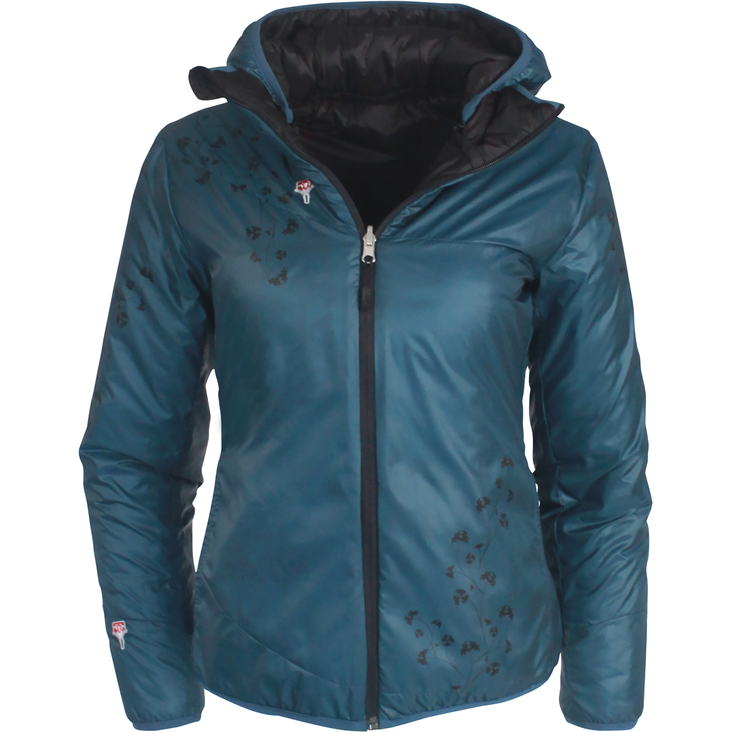 Grüezi Bag Refreshful SilkWool Flower Reverse Damen Isolationsjacke blau Größe S Trekking Winddicht