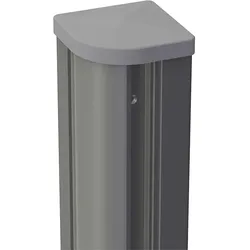 KAHRS Solid Alu-Eckpfosten zum Einbetonieren, variabel, 7x7x240 cm, Silbergrau