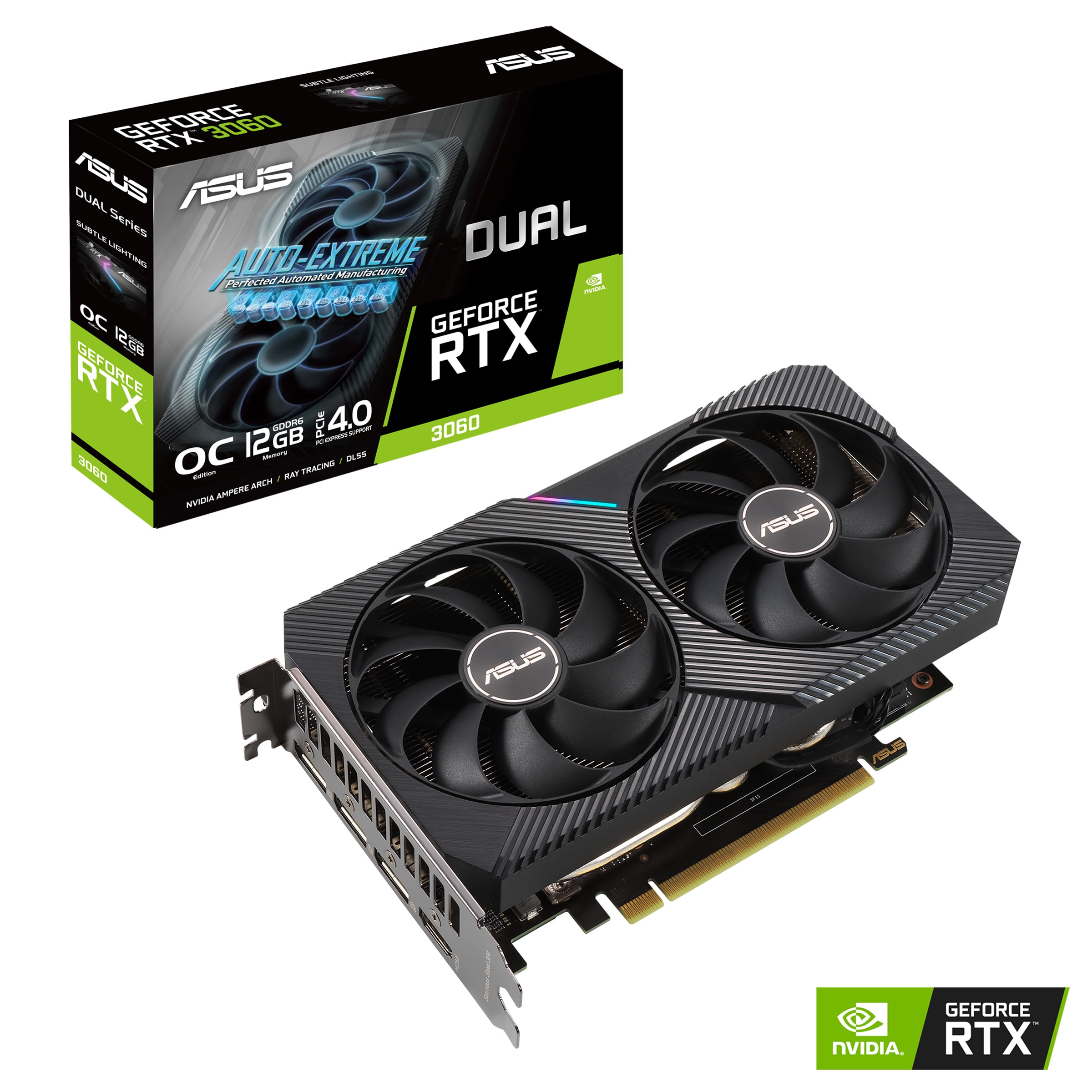 ASUS GeForce RTX 3060 Dual OC V2 Gaming Grafikkarte 12GB GDDR6, 1xHDMI, 3xDP 90YV0GB2-M0NA10