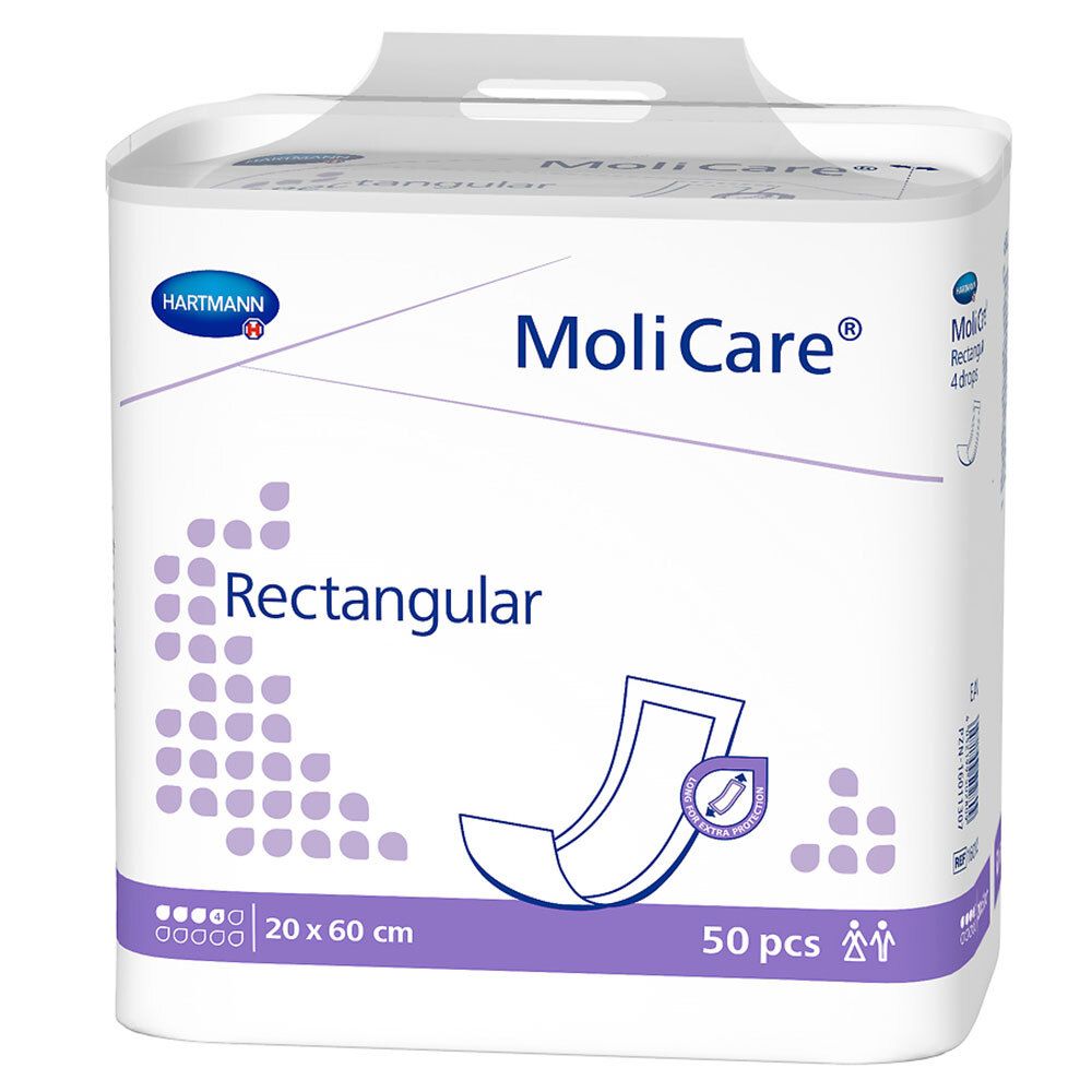 Molicare rectangular 4 Tropfen 20x60 cm 50 St Beutel