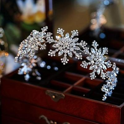 Schneeflockenförmiges Stirnband, elegante Kopfbedeckung, einfacher Kopfreifen, Hochzeit, Haarschmuck, Schmuck
