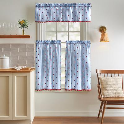 Curtainworks Stars and Stripes 3-piece Valance & Tier Set