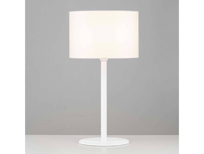 Lampe à poser Sibnia Ø 30cm Blanc/Blanc Tissu mélangé LED E27