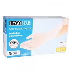 Nitrilhandschuhe Safe Super Stretch  puderfrei Weiß 7/S  24cm 100 Stück