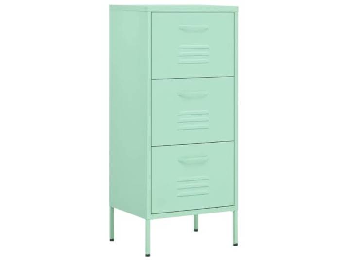 HKLGBVCR Aufbewahrungsschrank, Mintgrün, 42,5 x 35 x 101,5 cm, Stahl Robuste Stahlkonstruktion, Schubladen mit voller Erweiterung, Kugelführungen, verstellbare Nivellierungen